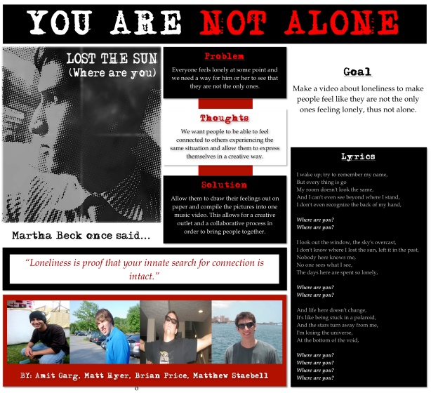 You are not alone - Initial thoughts